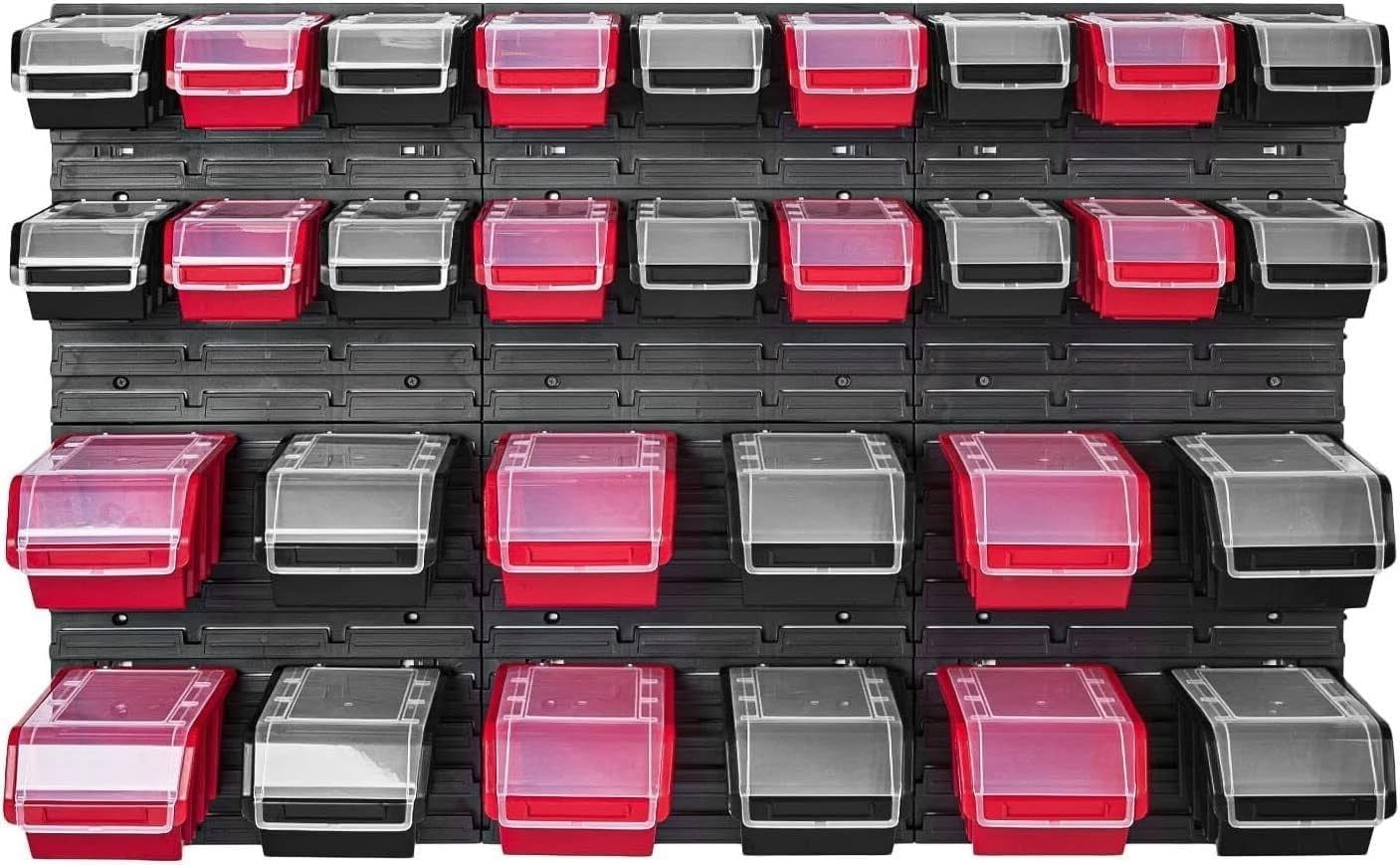 Wall Mounted Garage Peg Board Tool Storage Bin Organizer Rack