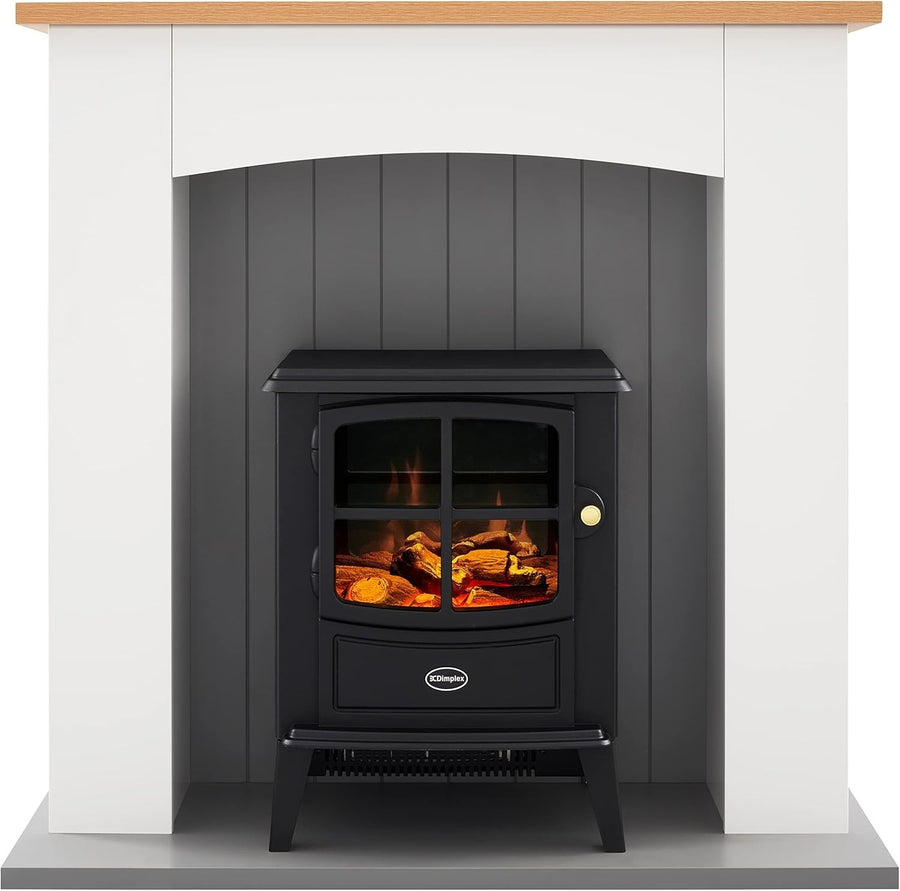 Electric Fireplace Suite Log Stove Heater 2kW Remote LED Flame Effect