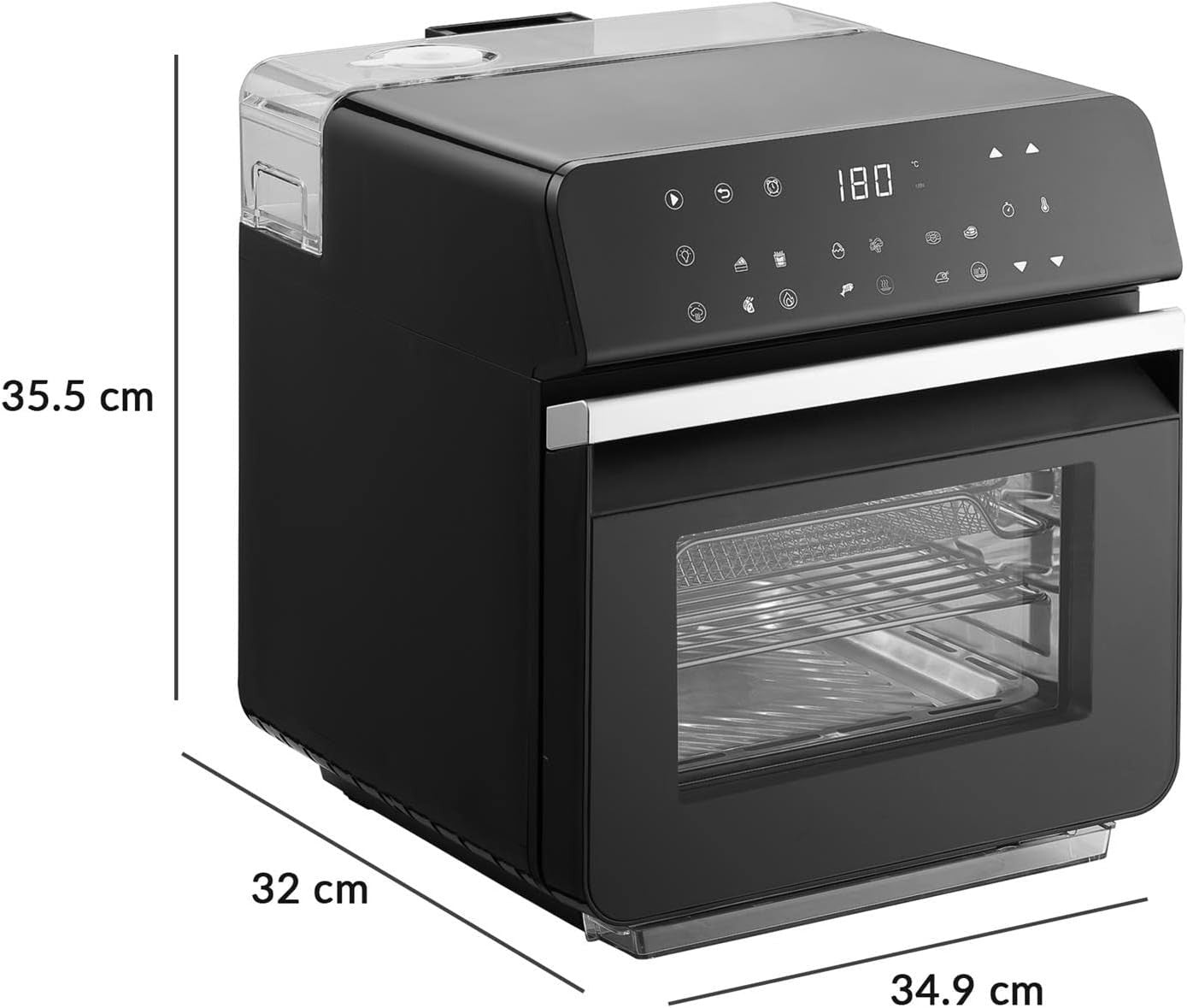 11L Steam Air Fryer Oven 9 Presets Touch LED 1150ml Water Tank No PFOA