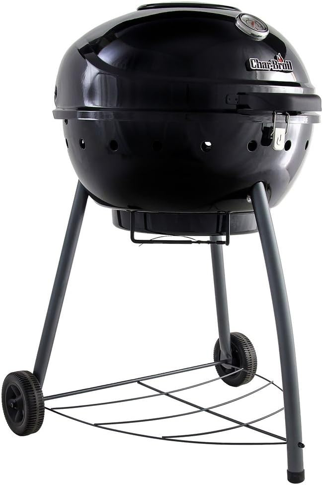 Adjustable Charcoal Kettle BBQ Grill with Thermometer & Wheels Outdoor Garden