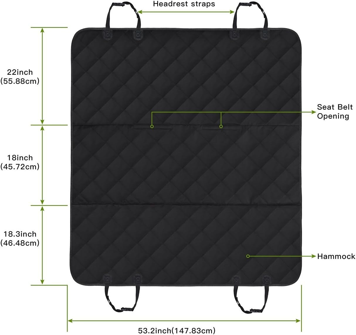Waterproof Dog Car Seat Cover Rear Back Seat Hammock Scratch Proof