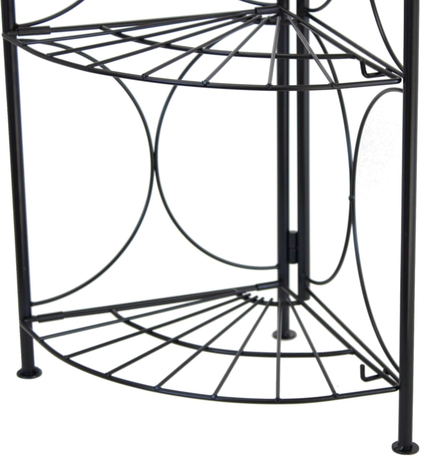 4 Tier Foldable Metal Plant Stand Black Garden Flower Display Rack Indoor Outdoo
