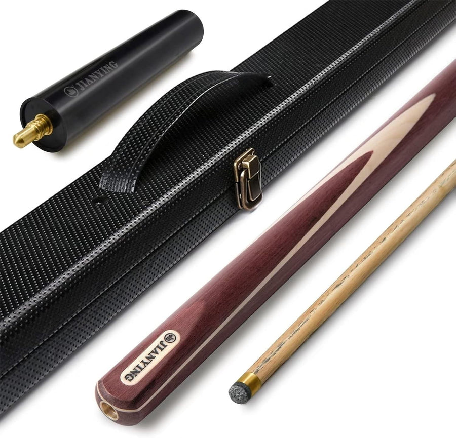 57" 3/4 Jointed Ash Snooker Pool Cue 10mm Tip Extension Hard Case