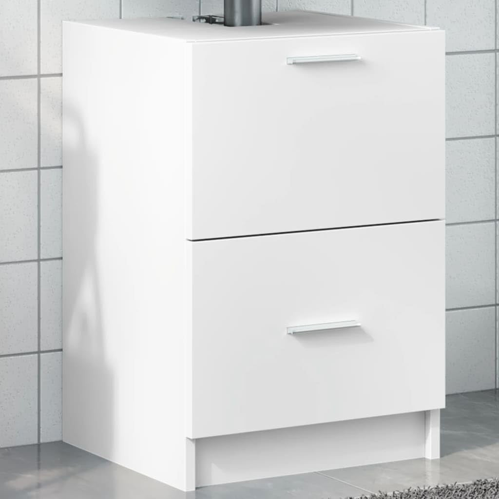 White Bathroom Sink Cabinet 40x37x59cm Modern Under Sink Storage Unit