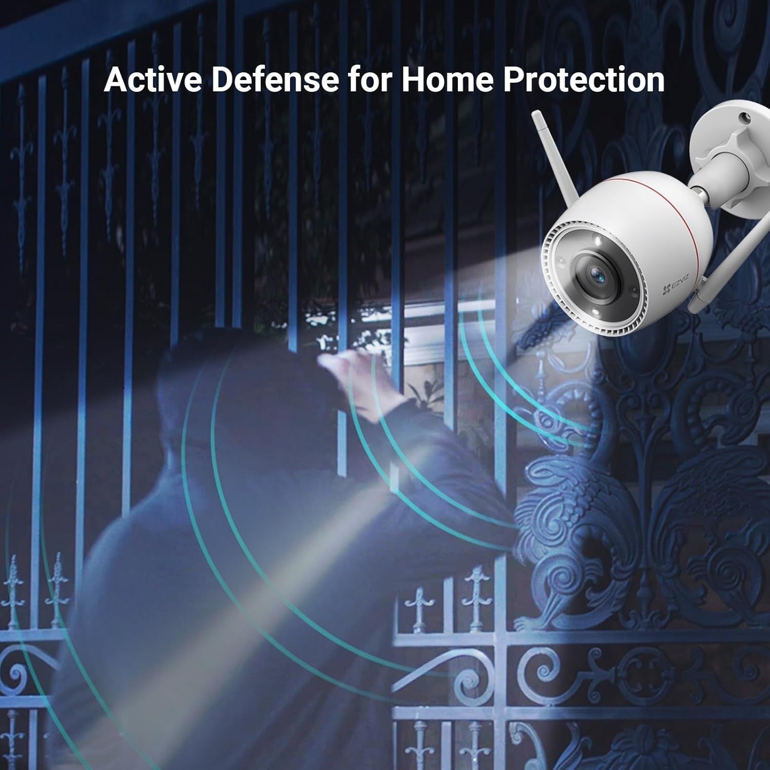 2K Outdoor Security Camera WiFi AI Human Detection Color Night Vision