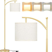 Gold Floor Lamp 60in Standing Lamp 3 Color Temperatures Adjustable Shade 9W