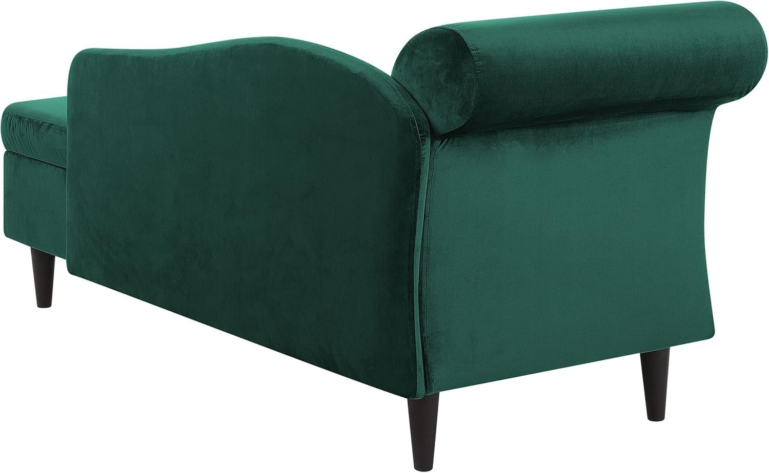 Velvet Left Hand Chaise Lounge with Storage Emerald Green Living Room Sofa