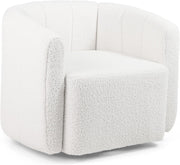 White Sherpa Swivel Accent Chair 360° Barrel Armchair Lounge Sofa