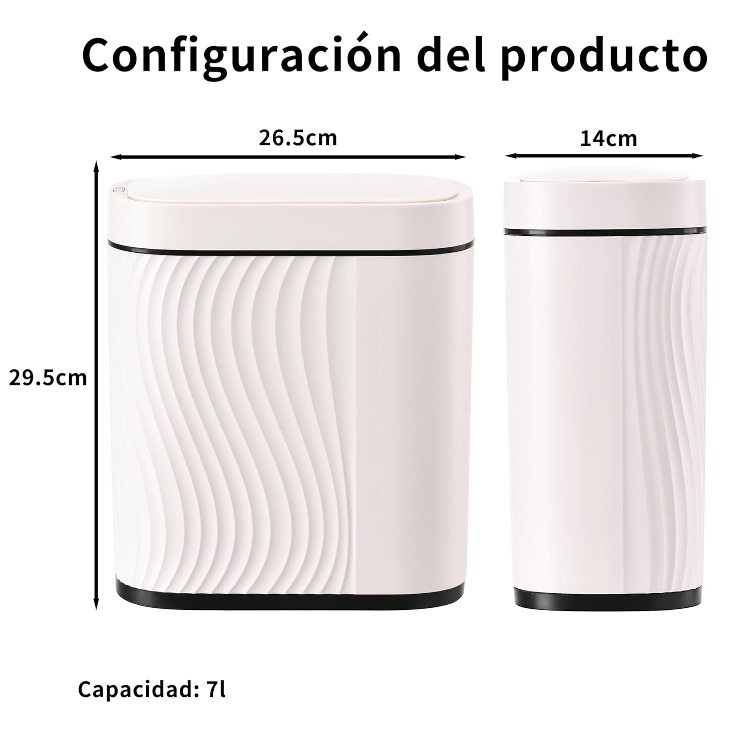8L Automatic Sensor Bin White Waterproof Quiet