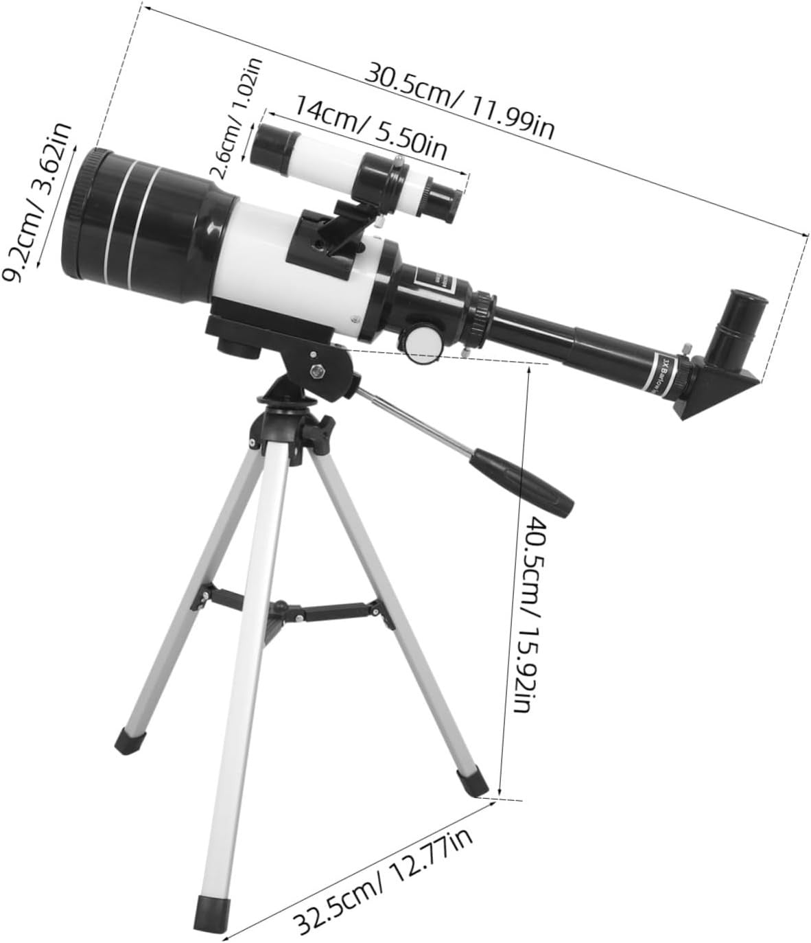 70mm Refractor Telescope with Tripod – High-Res Moon Beginner Set