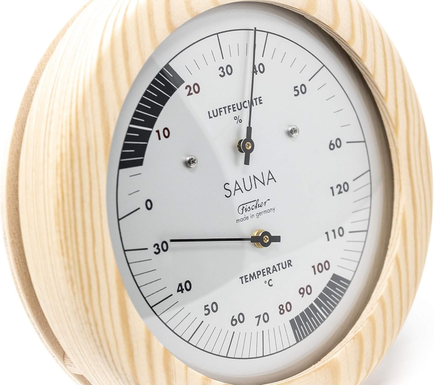 Premium Sauna Thermo-Hygrometer Wood Dial Humidity & Temperature Gauge Spa