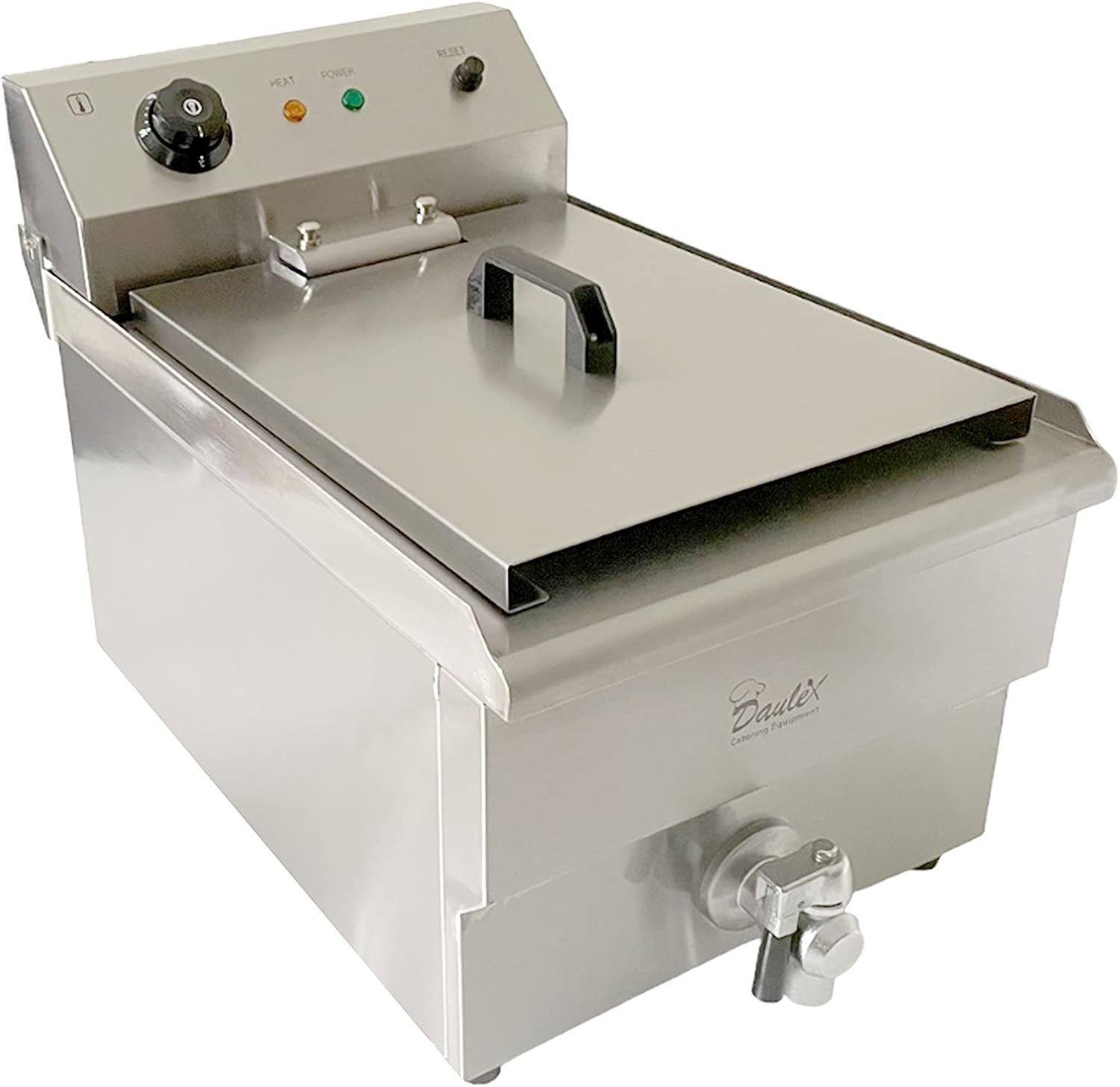 Commercial Electric Deep Fat Fryer 19L 3000W Stainless Steel Drain Tap