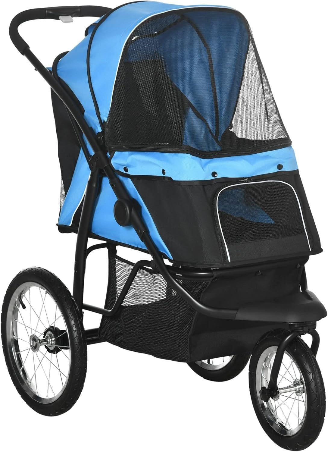 3 Wheel Dog Stroller for Small & Medium Pets up to 20kg, Foldable Jogger