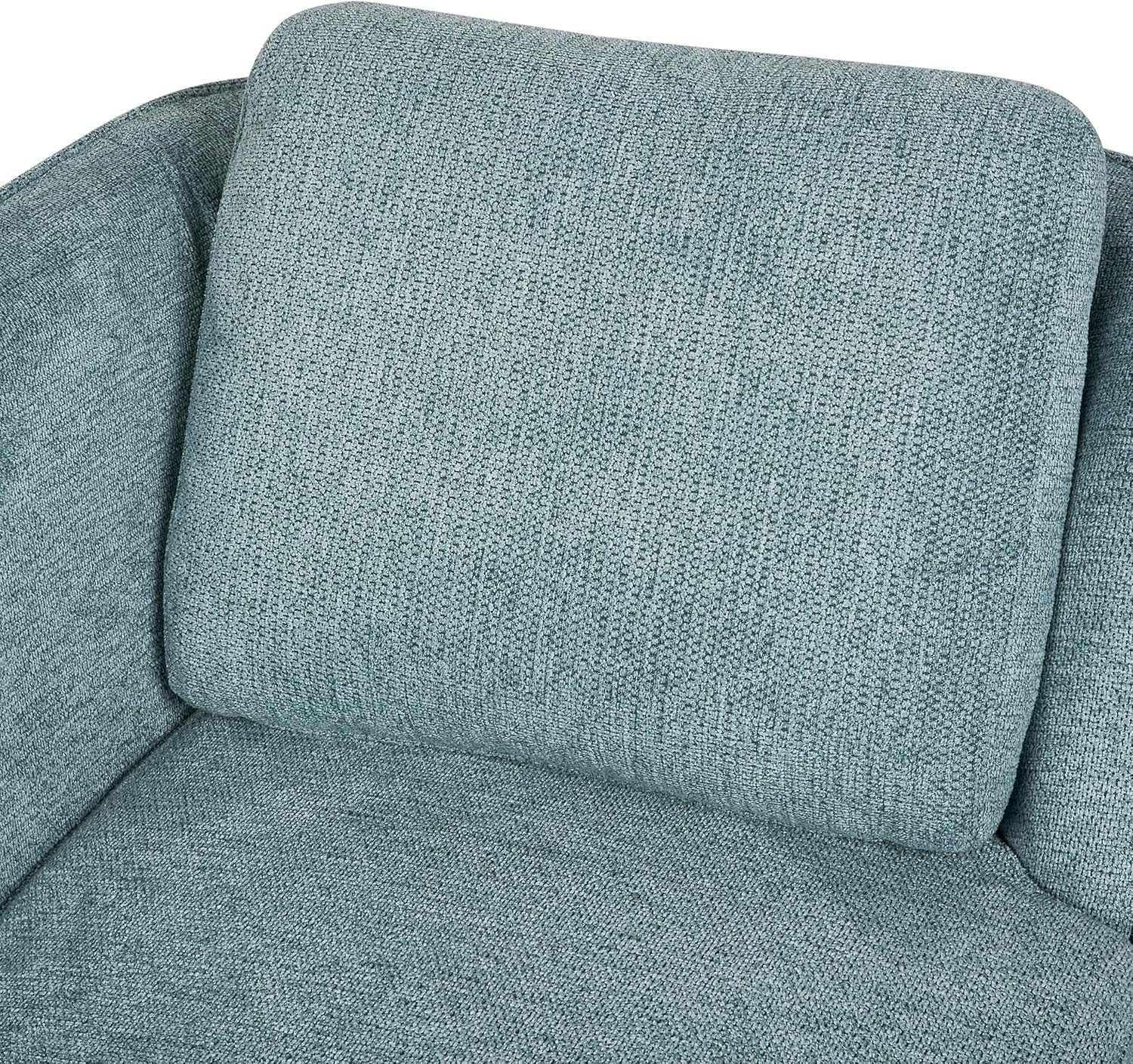 Retro Polyester Chaise Lounge Right Armrest Blue with Cushion Living Room
