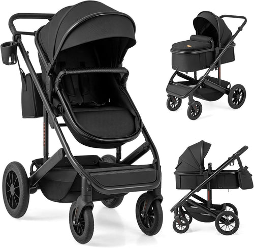 3in1 Baby Stroller Travel System Foldable Pushchair Reversible Seat Bassinet