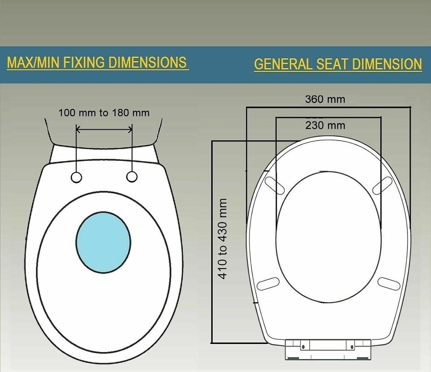 Oval Soft Close Toilet Seat White Quick Release Easy Install 42x36cm