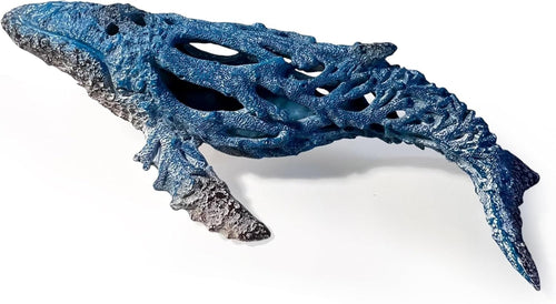 Large Hand-Painted Humpback Whale Ornament 46cm | Nautical Ocean Decor Resin Art