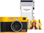 2-in-1 Instant Camera Photo Printer 4PASS Bluetooth Yellow 8 Sheets