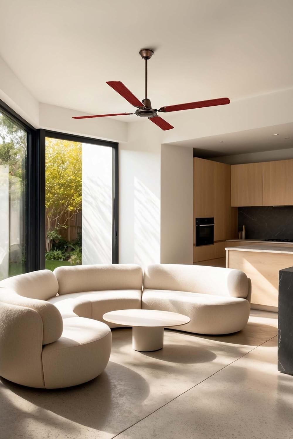 Faro Barcelona Malvinas 33111 Ceiling Fan 140CM, Steel & Wood, 5-Speed, Wall