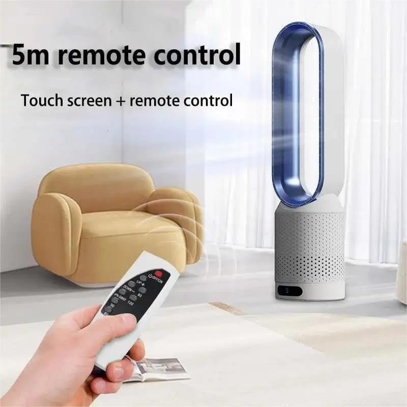 Bladeless Tower Fan with Air Purifier – 8-Speed Quiet Cooling Fan w Remote Timer
