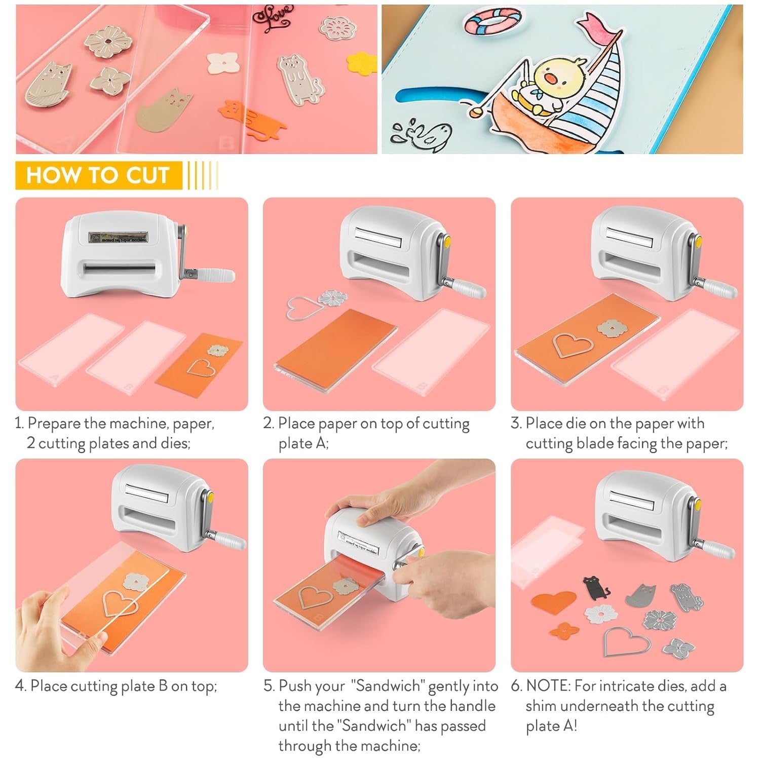Mini Die Cutting Machine Manual Embossing Press Desktop Craft Cutter