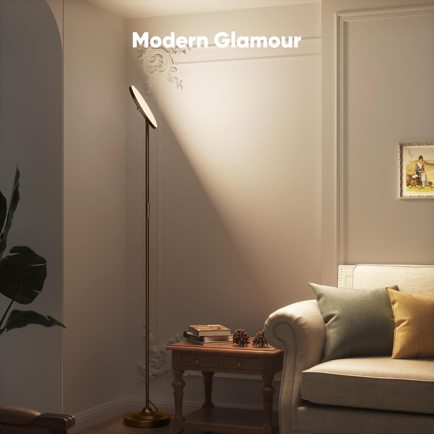 36W LED Floor Lamp Remote Dimmable 350° Rotating Reading Standing