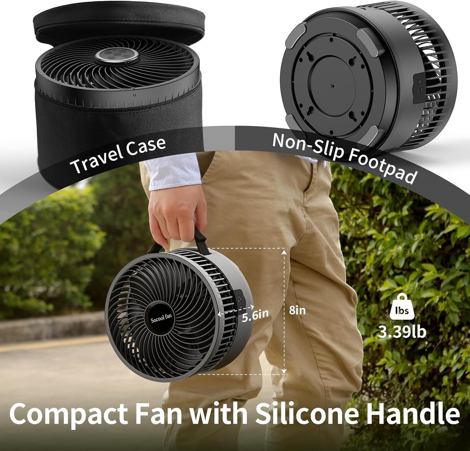 20000mAh Foldable Fan – 8-Speed Rechargeable Floor & Desk Fan with LED Remote