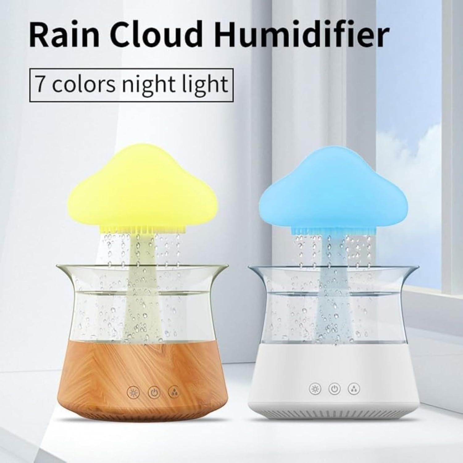 Rain Sound Humidifier for Sleep with Adjustable Volume & 5-Hour Timer
