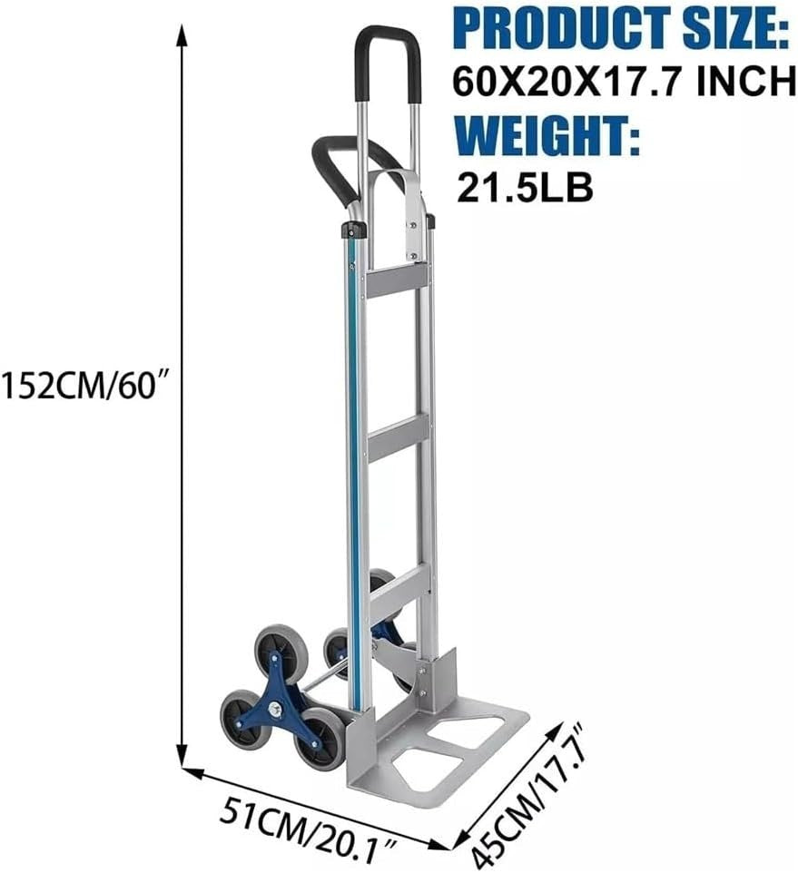 Heavy Duty Stair Climber Hand Truck 150kg Stair 250kg Flat Aluminum