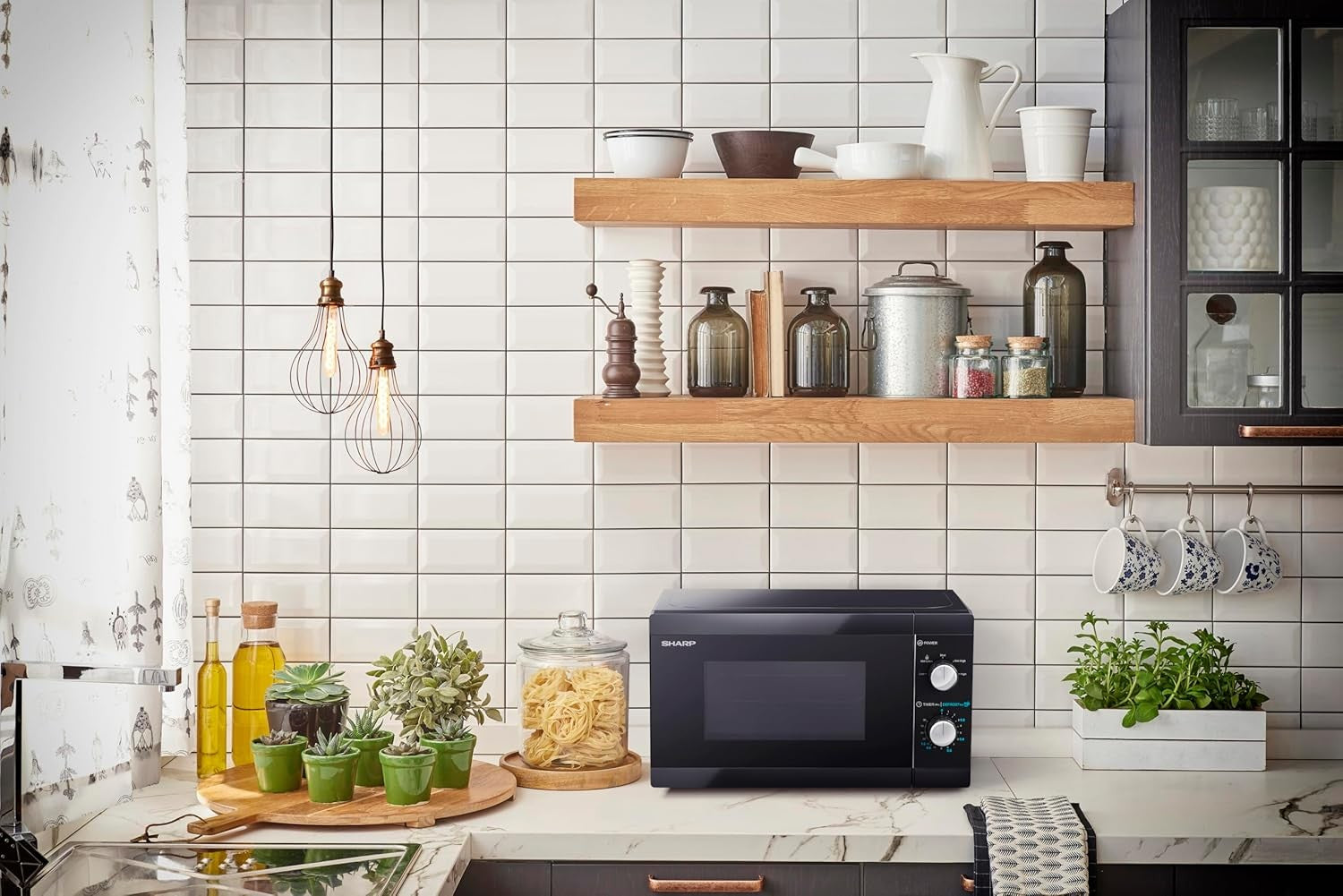 20L 800W Manual Microwave Oven 5 Power Levels Defrost Timer Kitchen