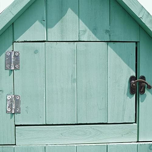 Wooden Garden Tool Shed Outdoor Storage Cabinet with Shelves Lockable Green