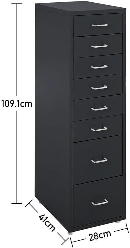 Tall Metal Rolling Storage Tower 8 Drawer Under Desk File Cabinet