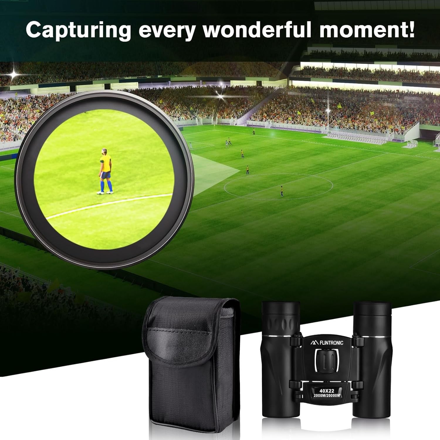40x22 HD Mini Binoculars Compact Waterproof Pocket Size Travel Hiking Camping