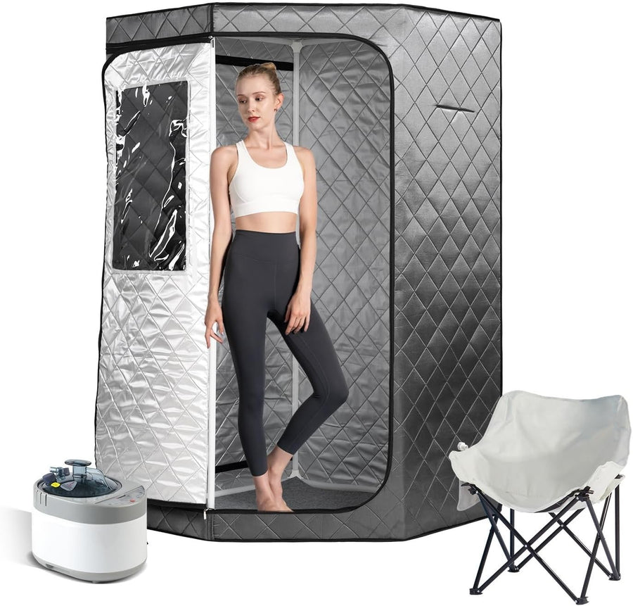 Portable Full-Body Steam Sauna Tent w/ 4L 1500W Generator Remote & Upgraded