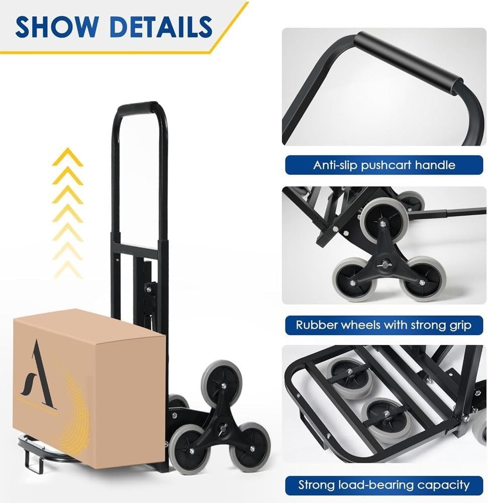 Heavy Duty Stair Climbing Cart 250kg Folding Hand Truck Trolley