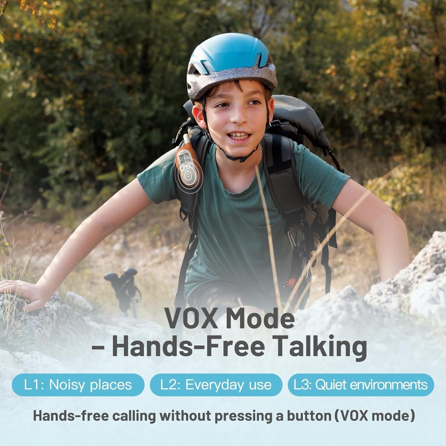 Rechargeable Walkie Talkies PMR446 16 Channel VOX Long Range Green Orange