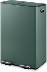60L Recycling Pedal Bin 2x30L Dual Compartment Green