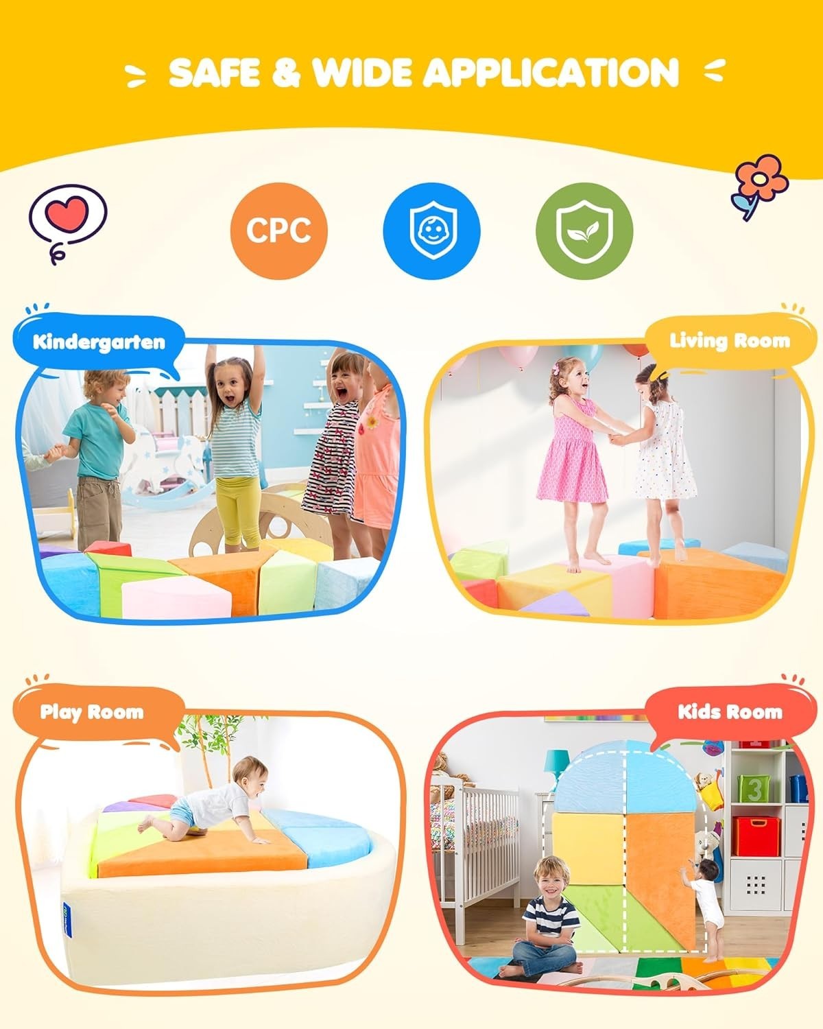 Heart-Shaped Kids Play Sofa with Built-in Ball Pit – Modular Puzzle Couch