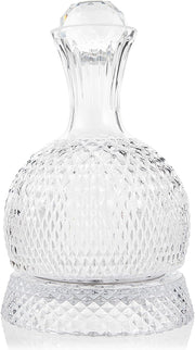 Luxury 1.5L Crystal Wine Decanter – 360° Rotating Aerator Relief Cut Design