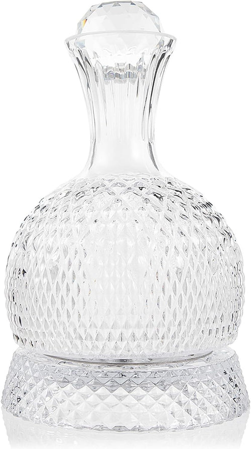 Luxury 1.5L Crystal Wine Decanter – 360° Rotating Aerator Relief Cut Design