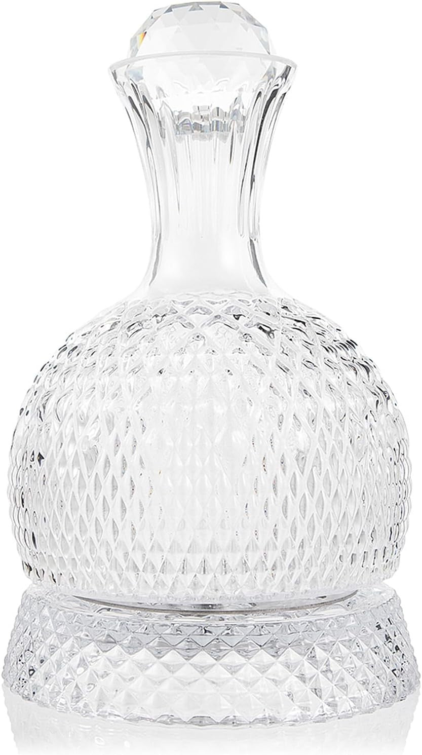 Luxury 1.5L Crystal Wine Decanter – 360° Rotating Aerator Relief Cut Design