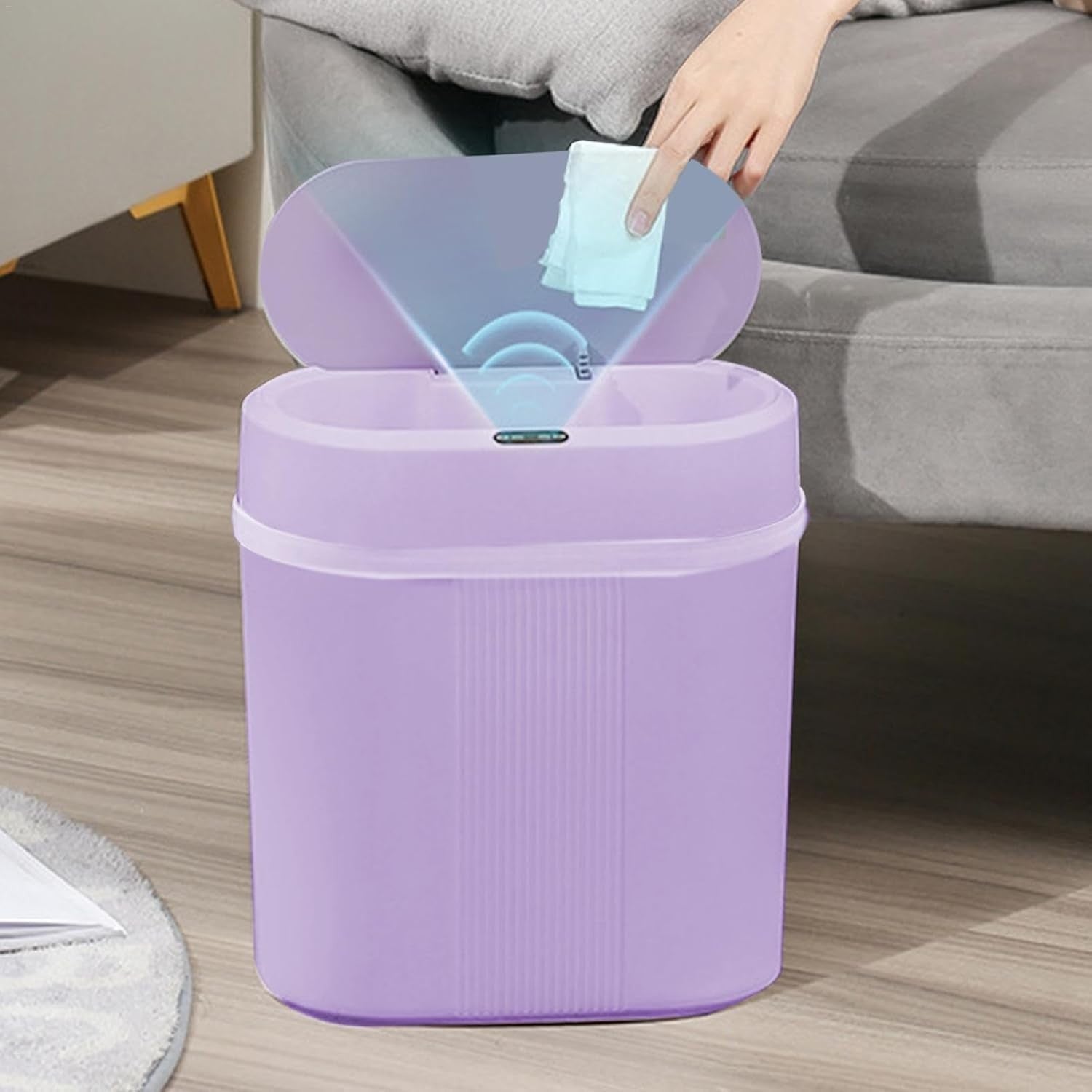 Automatic Touchless Trash Can Motion Sensor 28L Slim Purple