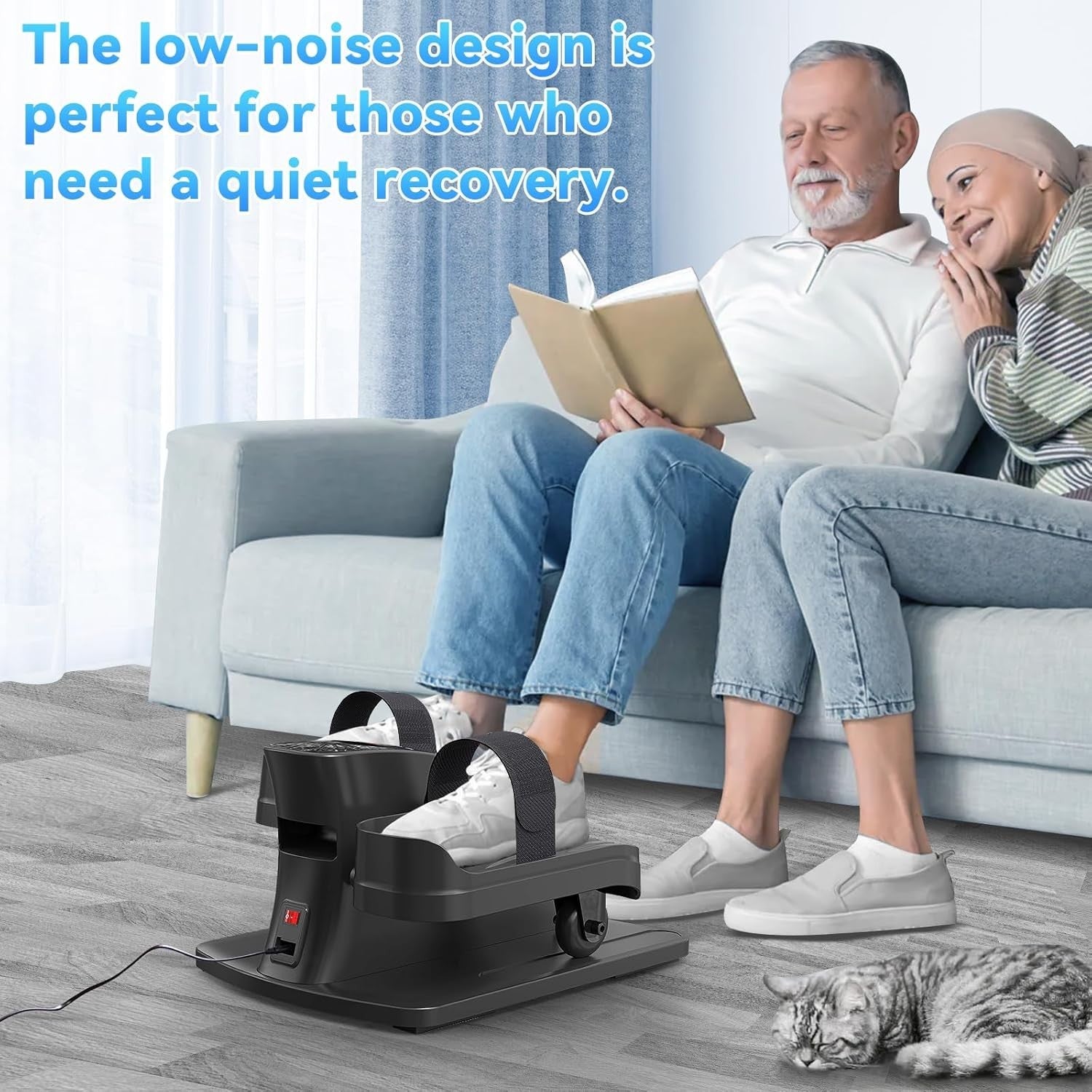 Mini Elliptical Pedal Exerciser for Home Office, Ultra Quiet, Adjustable Speed