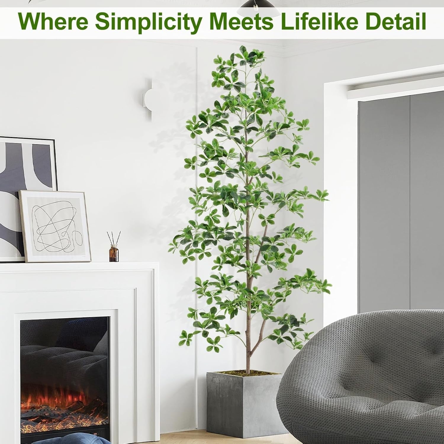 Artificial Olive Tree 210cm 7ft Lifelike Indoor Tall Potted Faux Greenery Decor