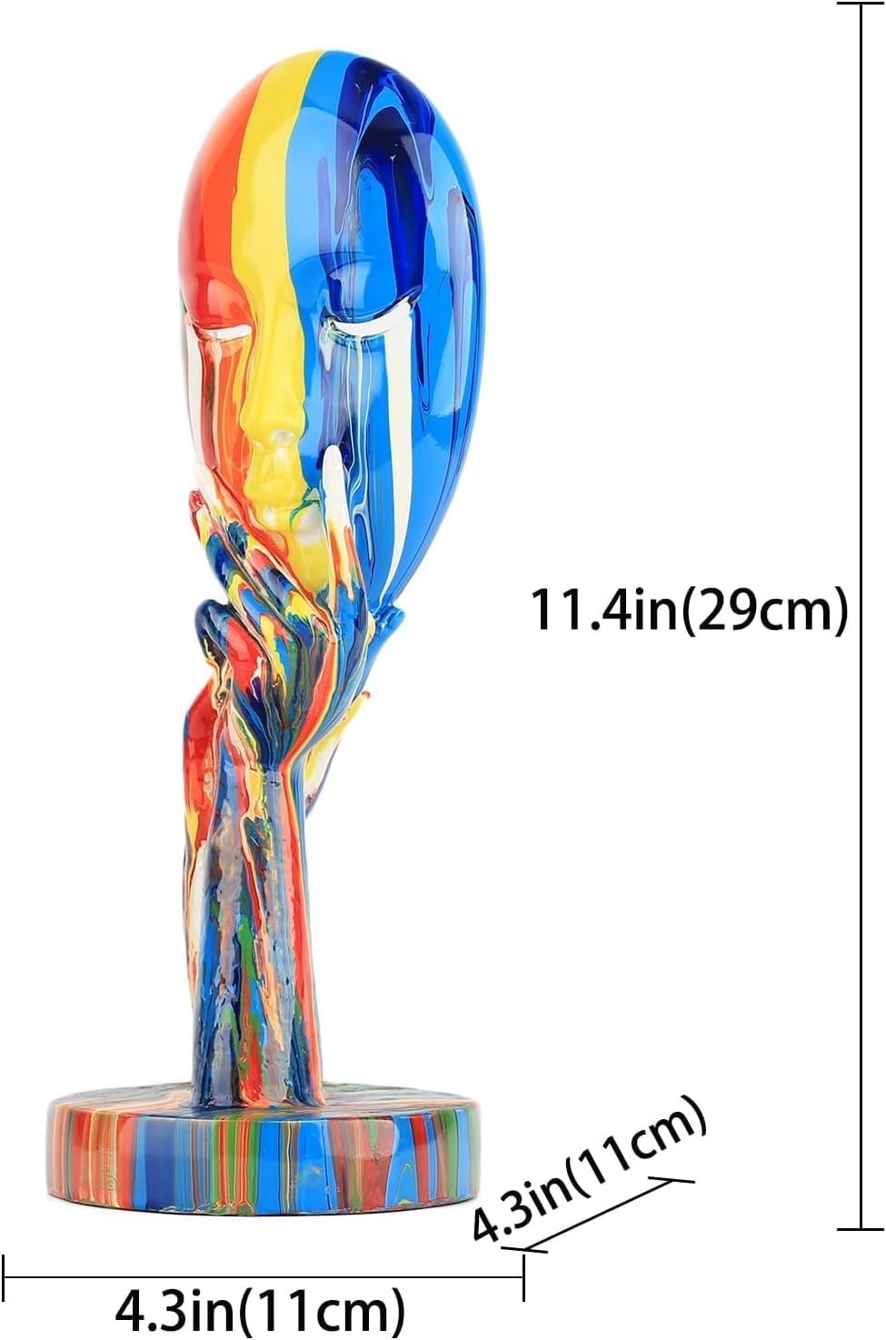Colorful Abstract Woman Face Sculpture • Modern Resin Art Decor Statue