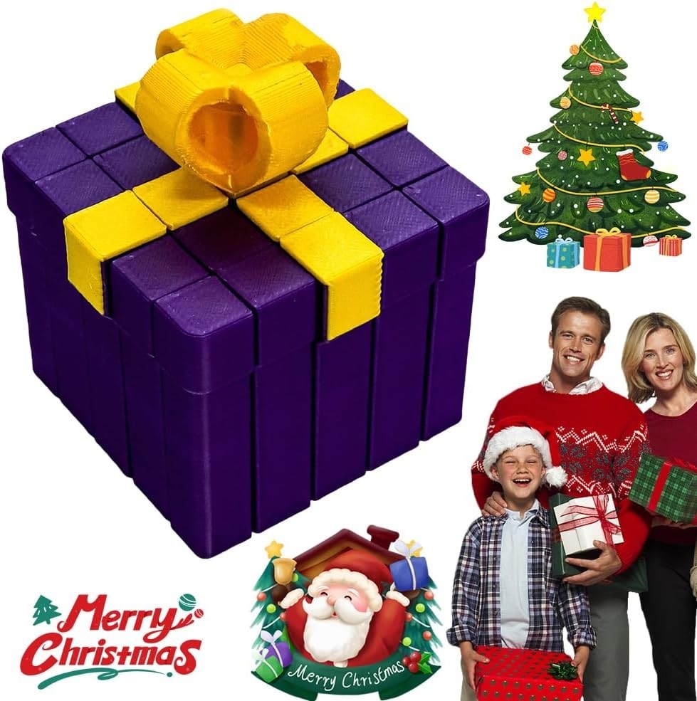 DIY 3D Printed Christmas Box Fidget Toy Building Blocks Stress Relief