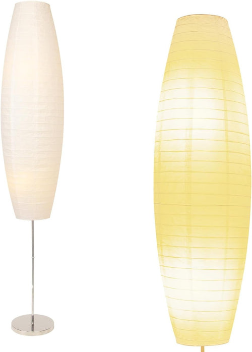 Paper Floor Lamp Rice Paper Shade Oval Standing Light Bedroom Living Room