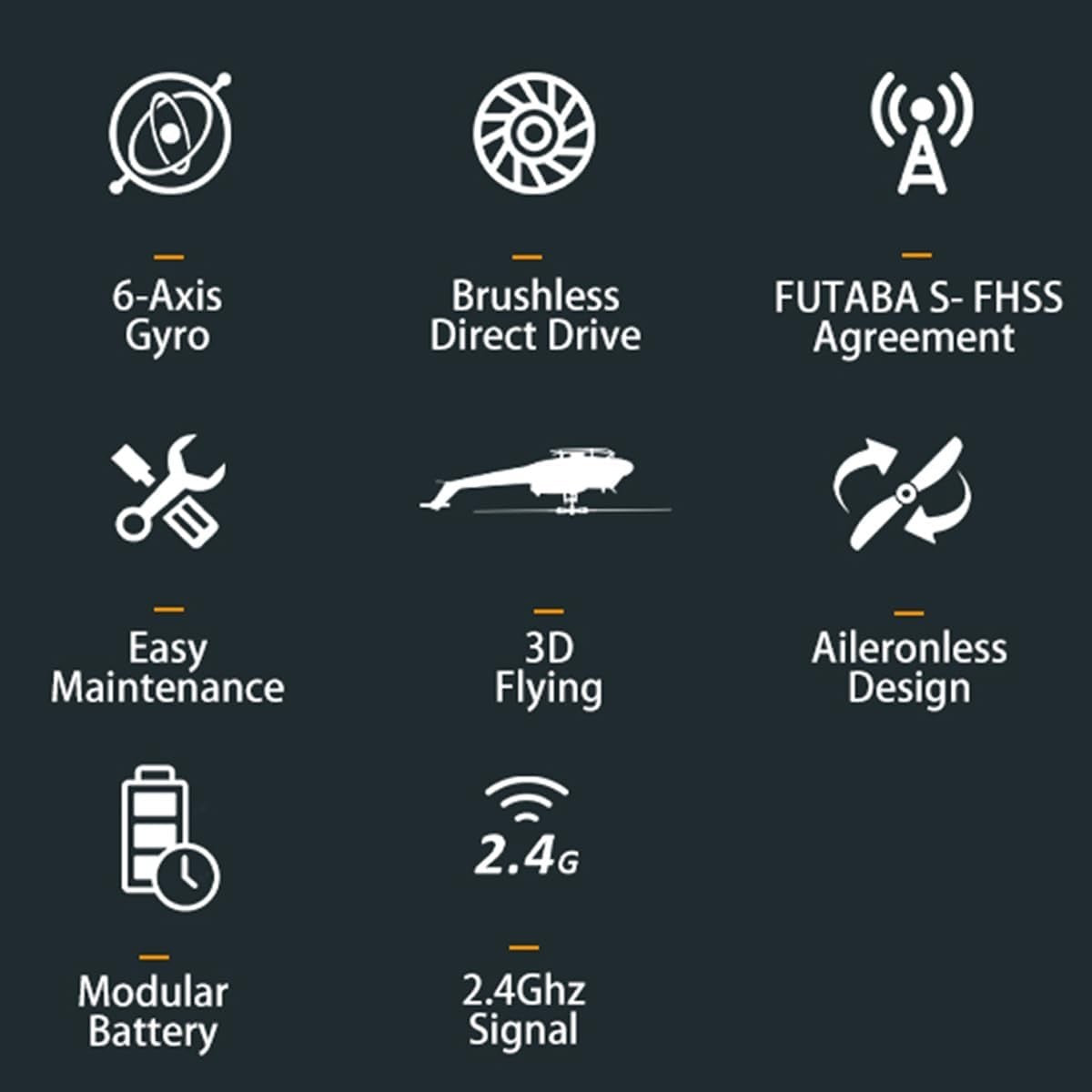 RC UH-1 Helicopter 6CH 2.4G Brushless Flybarless Model RTF for Adults