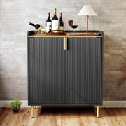 Modern Drinks Cabinet with Wine Rack & Glass Holders – 9 Bottle Sideboard