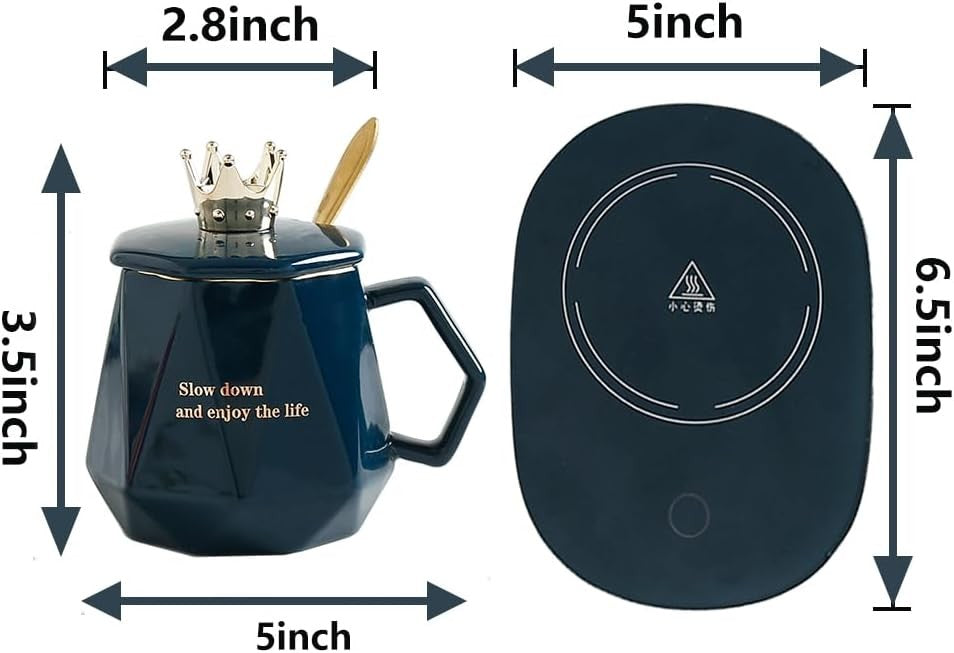 Coffee Mug Warmer with Mug Set Auto Shut Off Pink